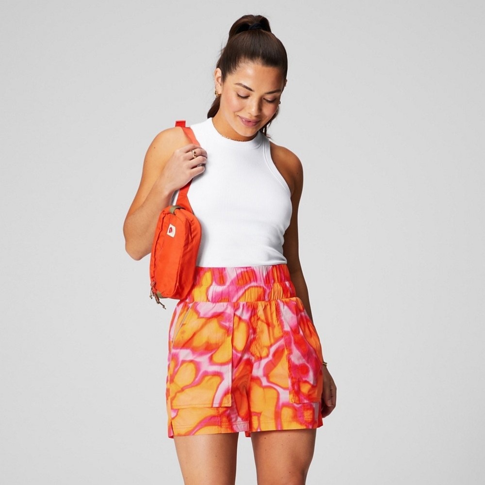 Fabletics Ultra High-Waisted Piped Nylon Athletic Shorts NWT